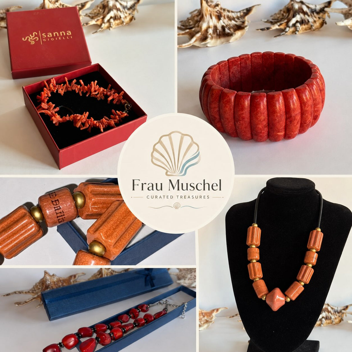 Ausgewählter Vintage-Schmuck mit Halsketten, Armbändern und besonderen Schmuckstücken