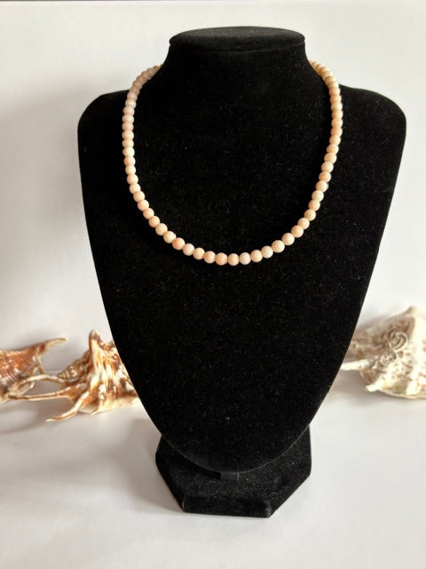 Vintage-Korallenkette Cremeweiß Rosé