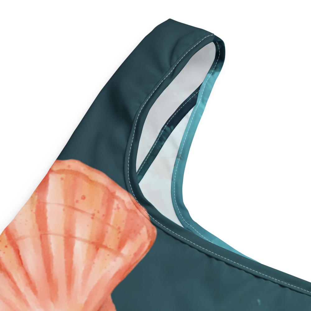 Faltbare Einkaufstasche mit maritimem Unterwasser-Design | Wiederverwendbare Tragetasche