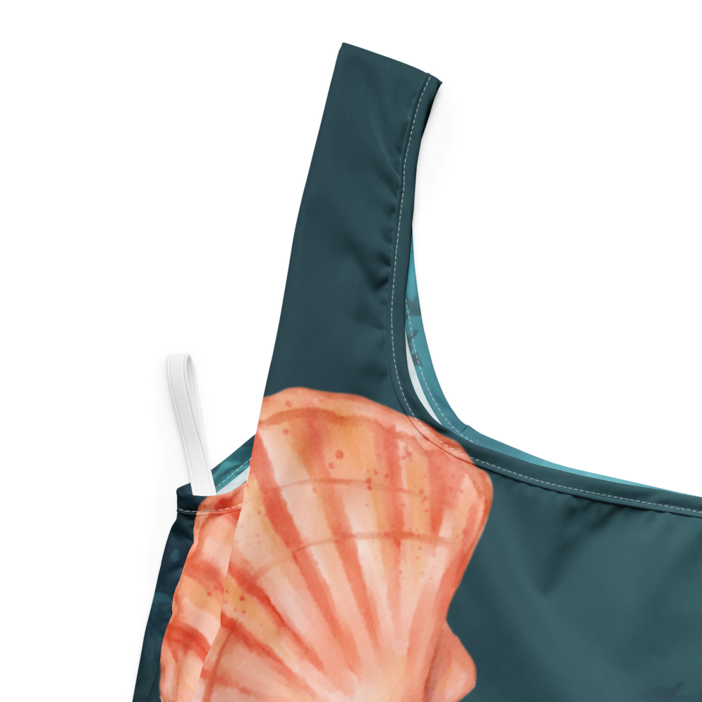 Faltbare Einkaufstasche mit maritimem Unterwasser-Design | Wiederverwendbare Tragetasche