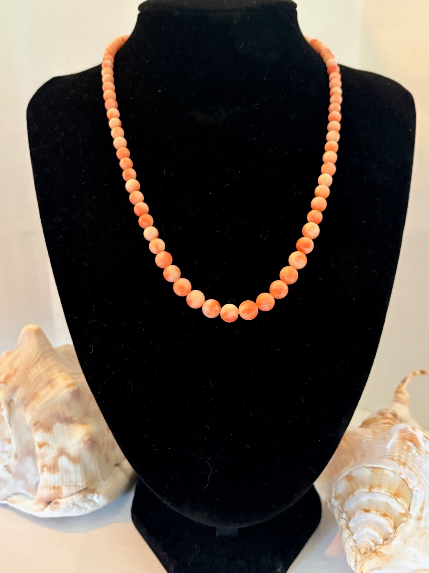 Vintage Angelskin Korallenkette Rosa 43 cm | Zartes Collier