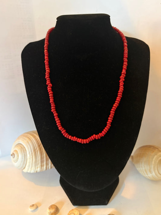 Vintage rote Korallenkette – klassisch, ca. 45 cm