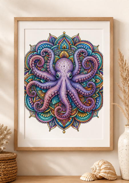 🐚 Ozean-Mandala-Ausmalbuch für Erwachsene | 10 Meerestier-Motive | Druckbare PDF zum Sofort-Download