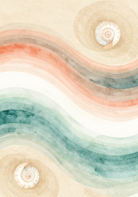 Abstraktes Ozean Poster | Aquarell Wandbild Küstenstil | Digitaler Download | Maritime Deko