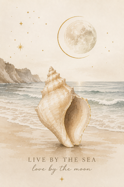 Muschel Poster Set | 3 Maritime Wandbilder | Coastal Deko | Digitaler Download