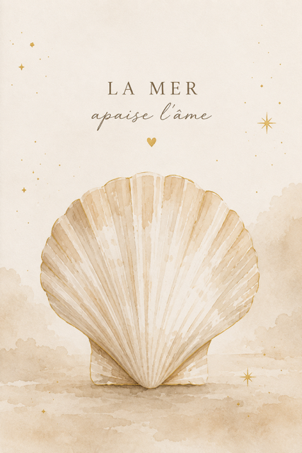 Muschel Poster Set | 3 Maritime Wandbilder | Coastal Deko | Digitaler Download