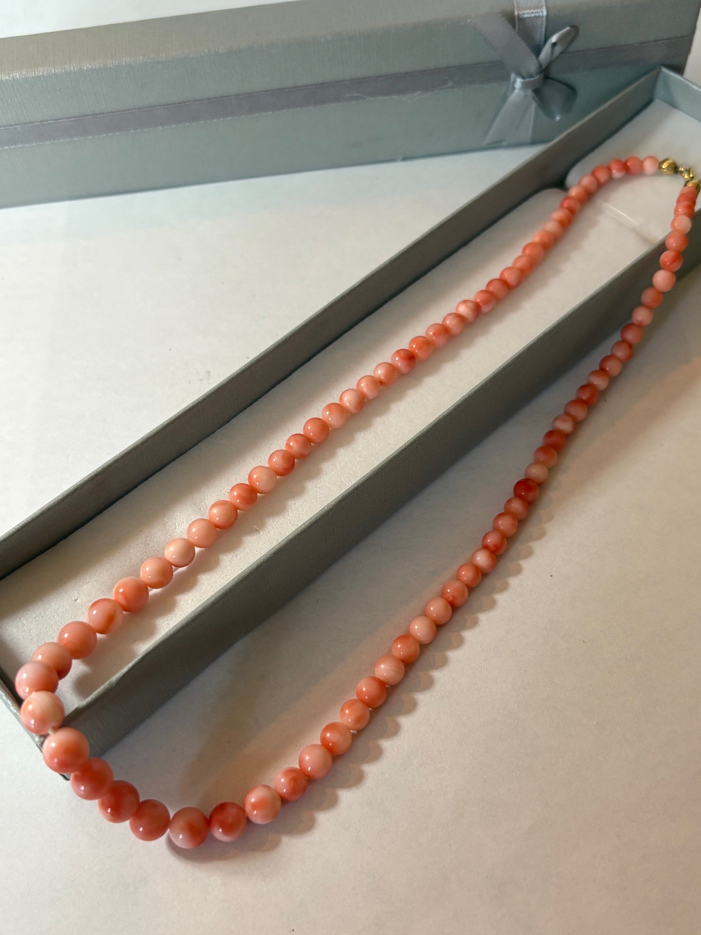 Vintage Angelskin Korallenkette Rosa 43 cm | Zartes Collier