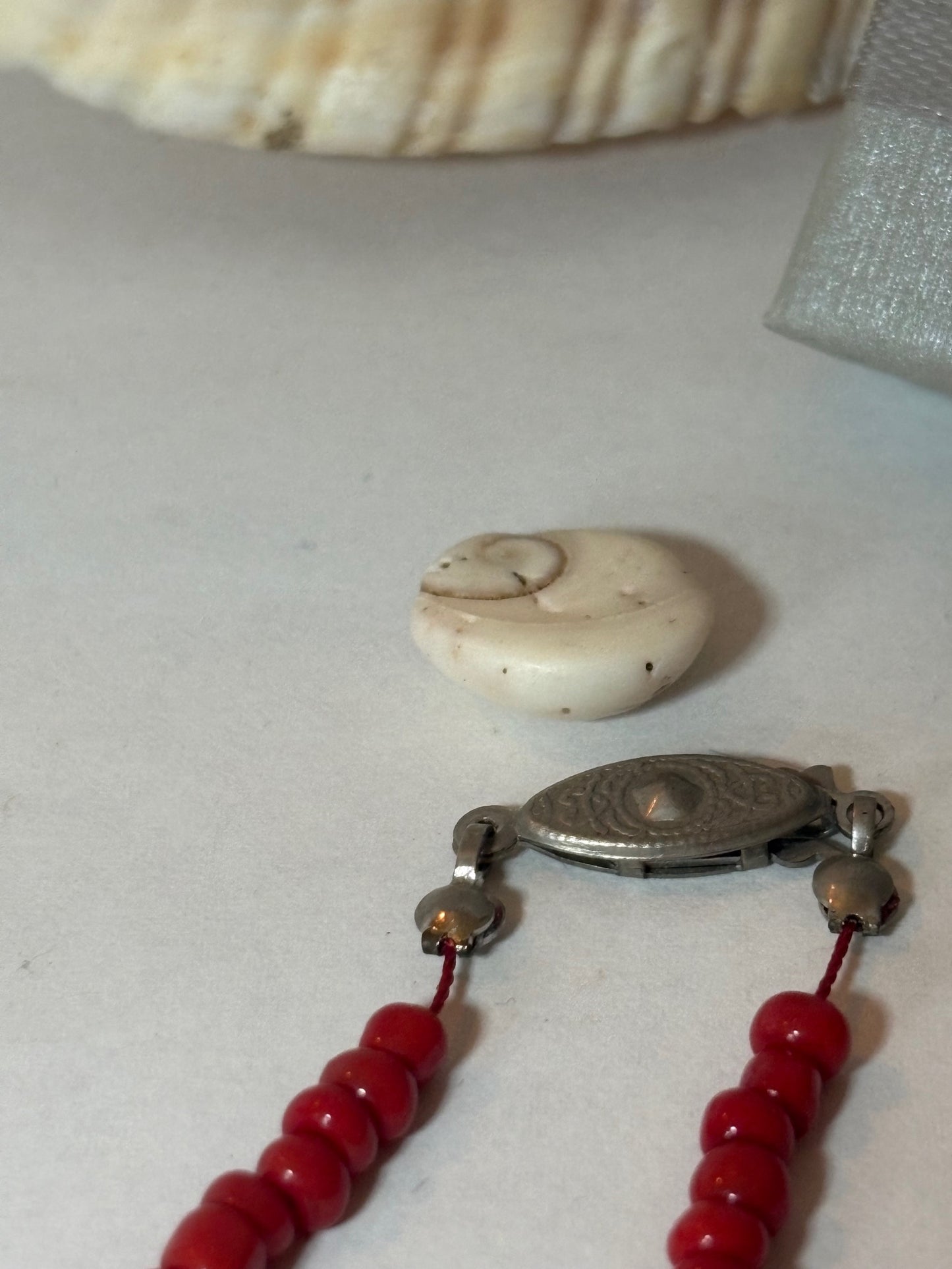 Vintage rote Korallenkette – authentisch, ca. 39,5 cm