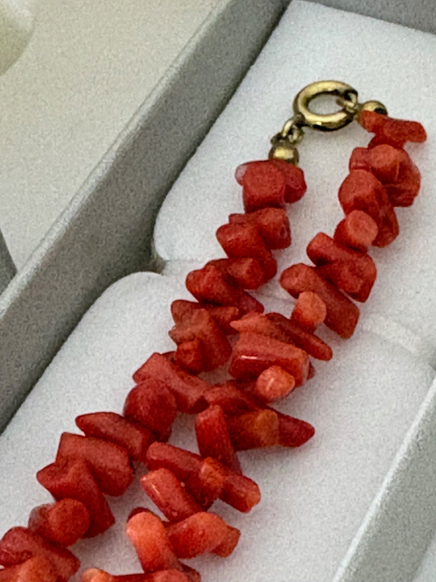 Vintage rote Korallenkette – klassischer Korallenschmuck, ca. 58 cm