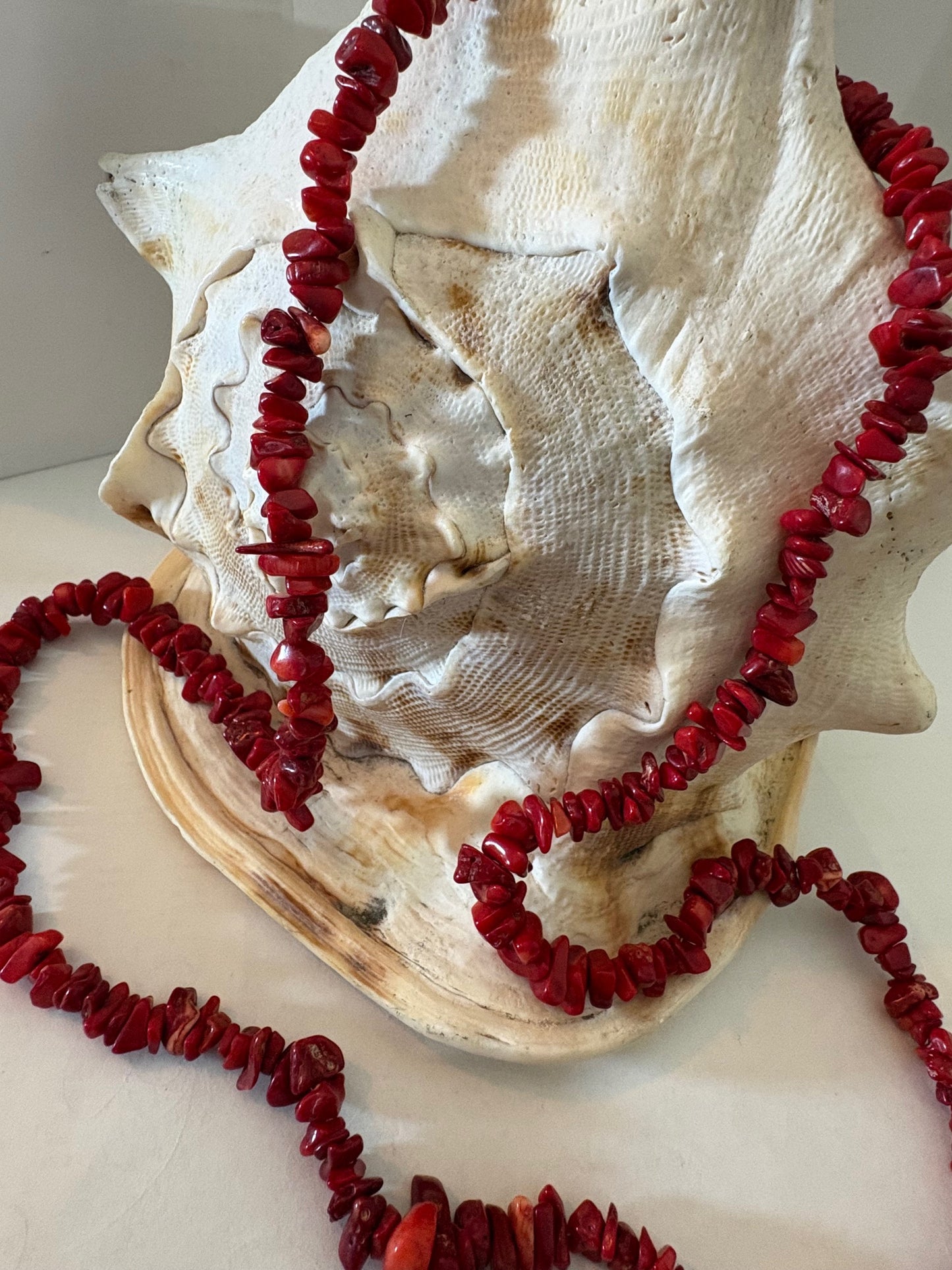 Vintage lange rote Korallenkette – ca. 90 cm