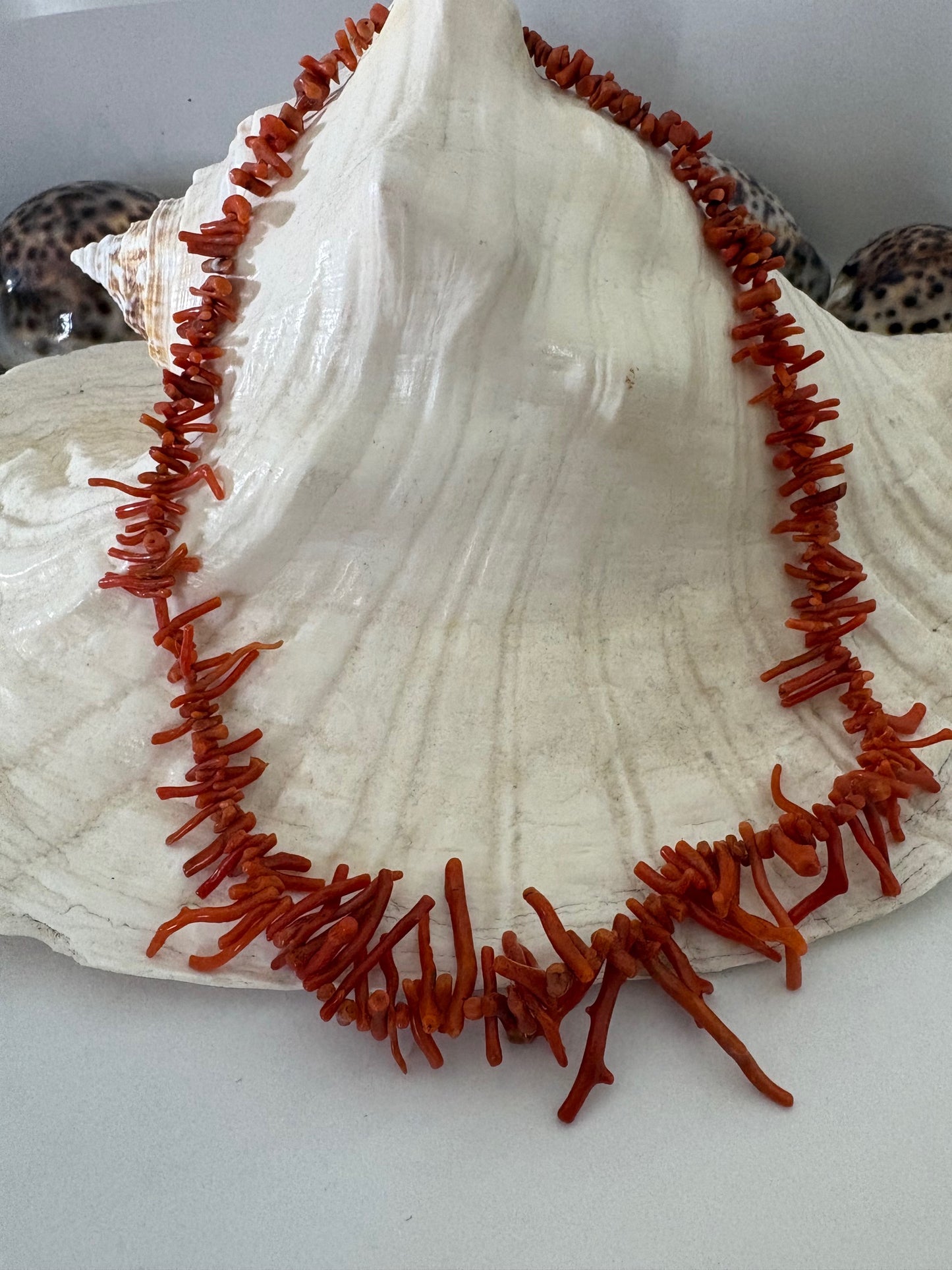 Vintage rote Korallenkette – Astkorallen-Optik, ca. 46,5 cm