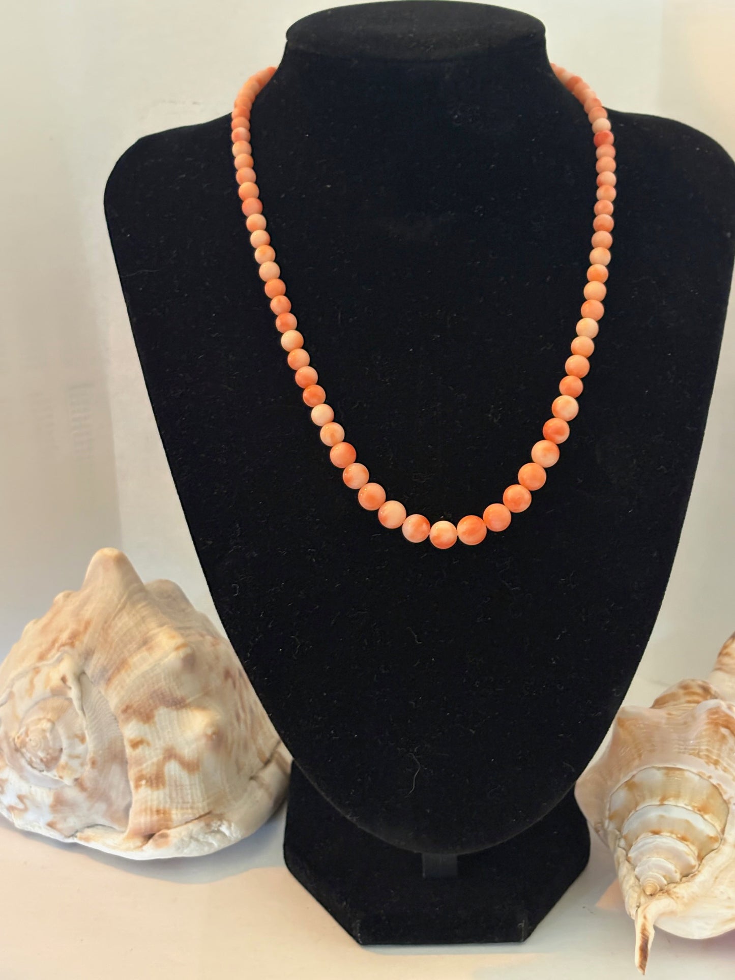Vintage Angelskin Korallenkette Rosa 43 cm | Zartes Collier